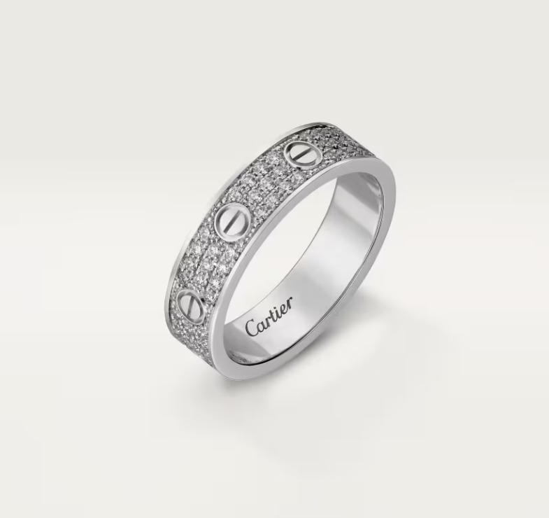 [⭐Sparkve]LOVE RING 4mm-wide full-diamond ring silver