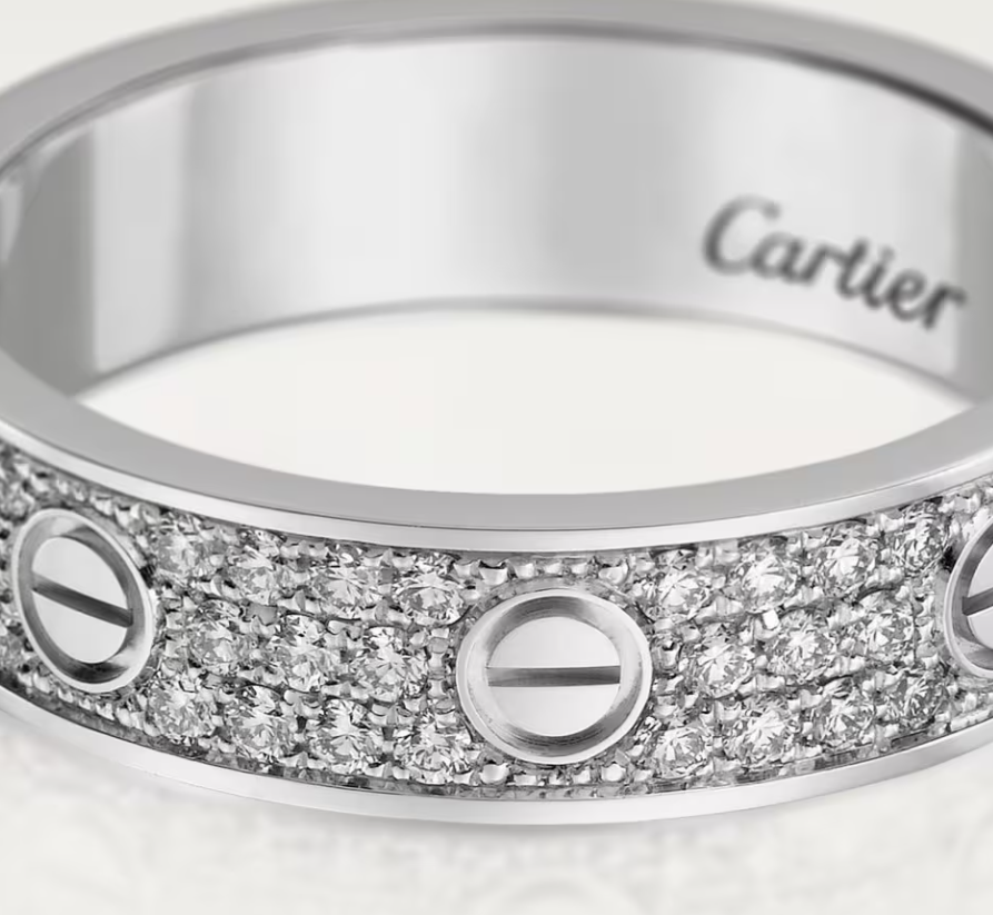[⭐Sparkve]LOVE RING 4mm-wide full-diamond ring silver