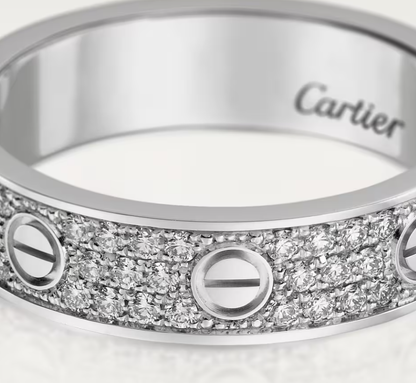[⭐Sparkve]LOVE RING 4mm-wide full-diamond ring silver