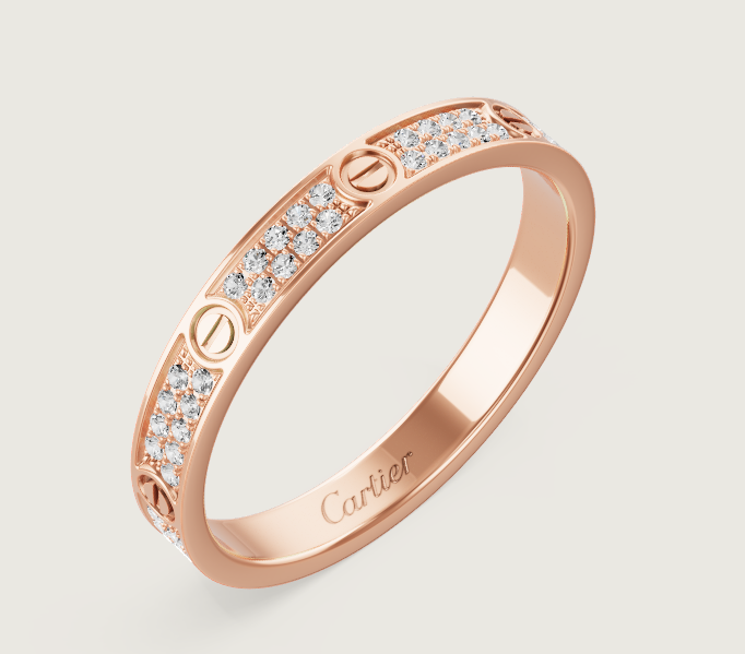 [⭐Sparkve]LOVE RING 2.6mm-wide full-diamond ring Rose Gold