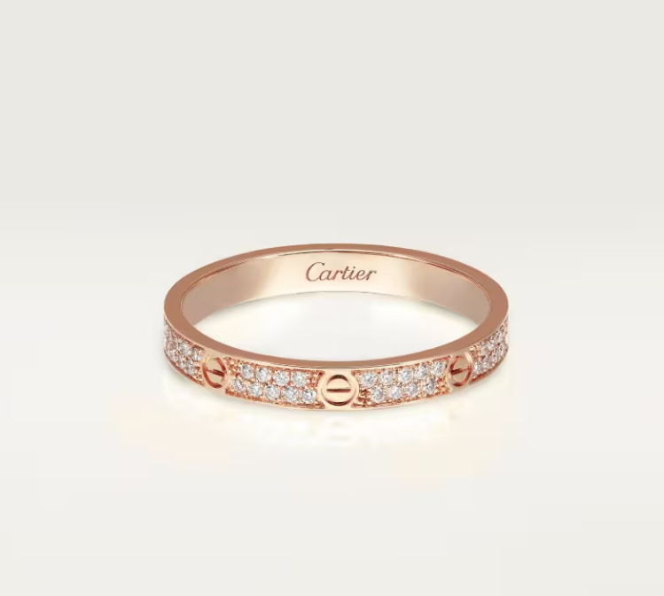 [⭐Sparkve]LOVE RING 2.6mm-wide full-diamond ring Rose Gold
