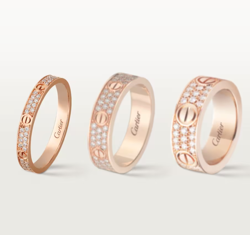 [⭐Sparkve]LOVE RING 2.6mm-wide full-diamond ring Rose Gold
