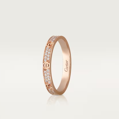 [⭐Sparkve]LOVE RING 2.6mm-wide full-diamond ring Rose Gold
