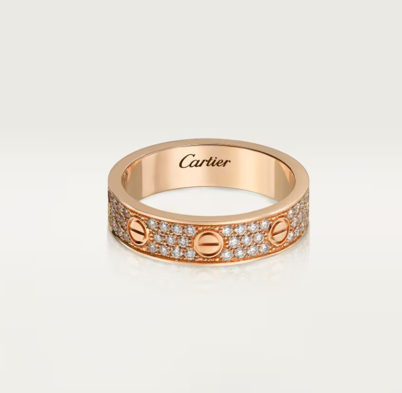 [⭐Sparkve]LOVE RING 4mm-wide full-diamond ring Rose Gold