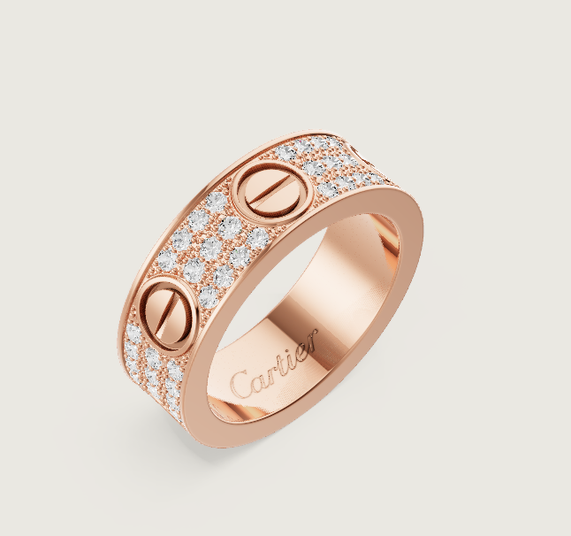 [⭐Sparkve]LOVE RING 6.5mm-wide full-diamond ring Rose Gold
