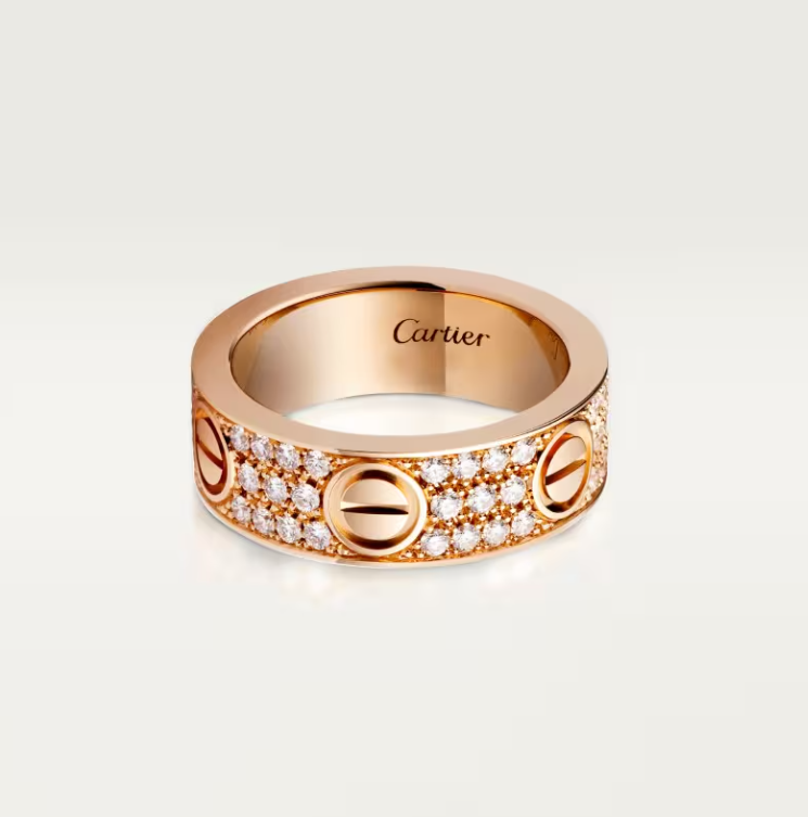 [⭐Sparkve]LOVE RING 6.5mm-wide full-diamond ring Rose Gold