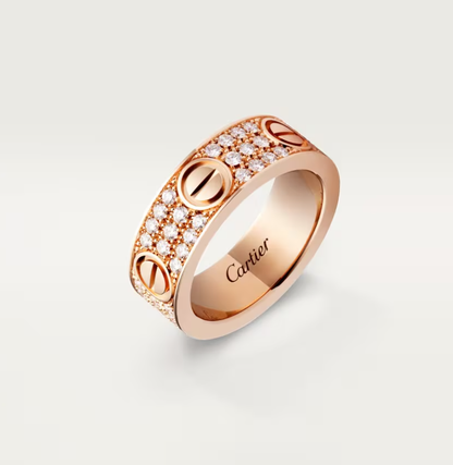[⭐Sparkve]LOVE RING 6.5mm-wide full-diamond ring Rose Gold