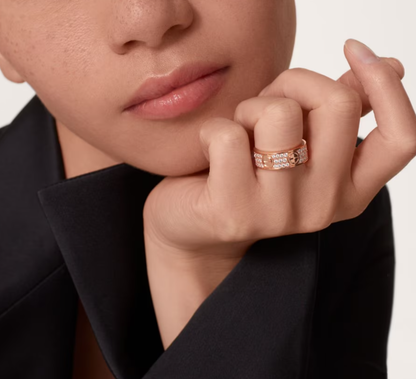 [⭐Sparkve]LOVE RING 6.5mm-wide full-diamond ring Rose Gold