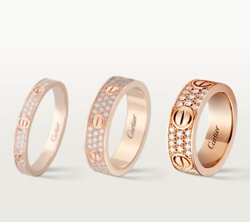 [⭐Sparkve]LOVE RING 6.5mm-wide full-diamond ring Rose Gold