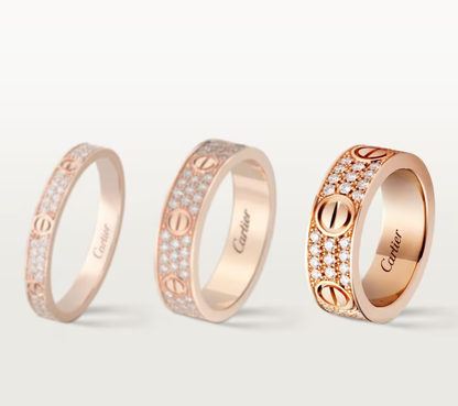 [⭐Sparkve]LOVE RING 6.5mm-wide full-diamond ring Rose Gold