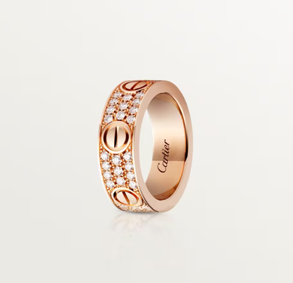 [⭐Sparkve]LOVE RING 6.5mm-wide full-diamond ring Rose Gold