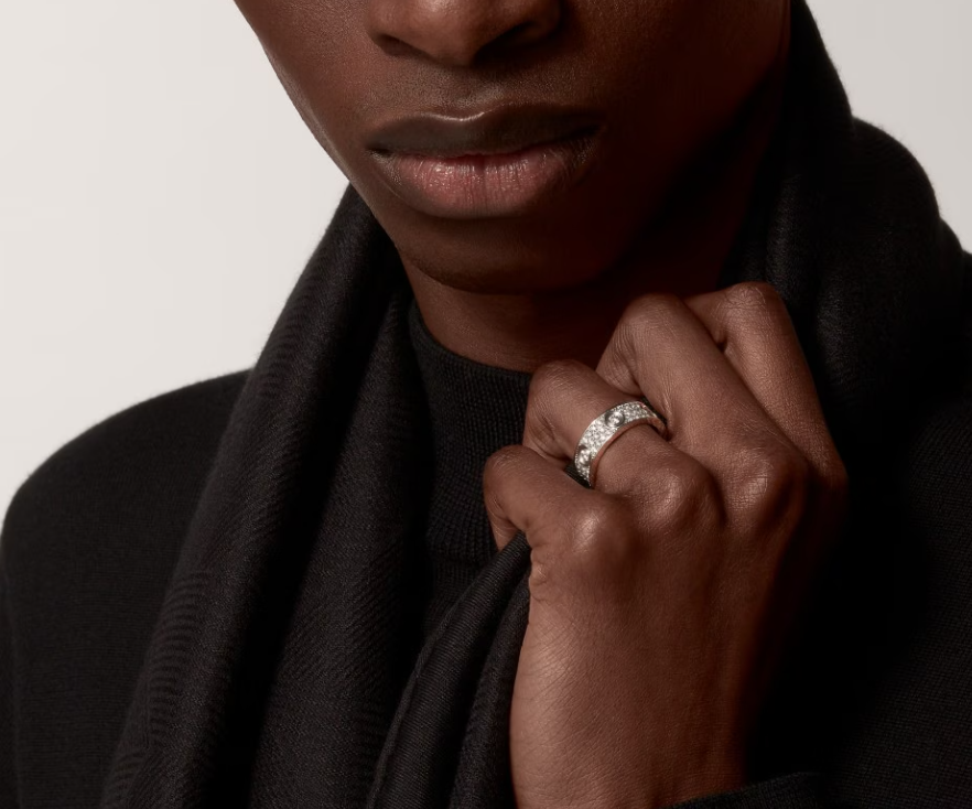 [⭐Sparkve]LOVE RING 6.5MM Full Diamond, 6 Major Diamonds Silver