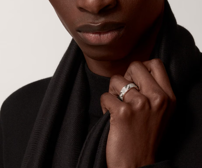 [⭐Sparkve]LOVE RING 6.5MM Full Diamond, 6 Major Diamonds Silver