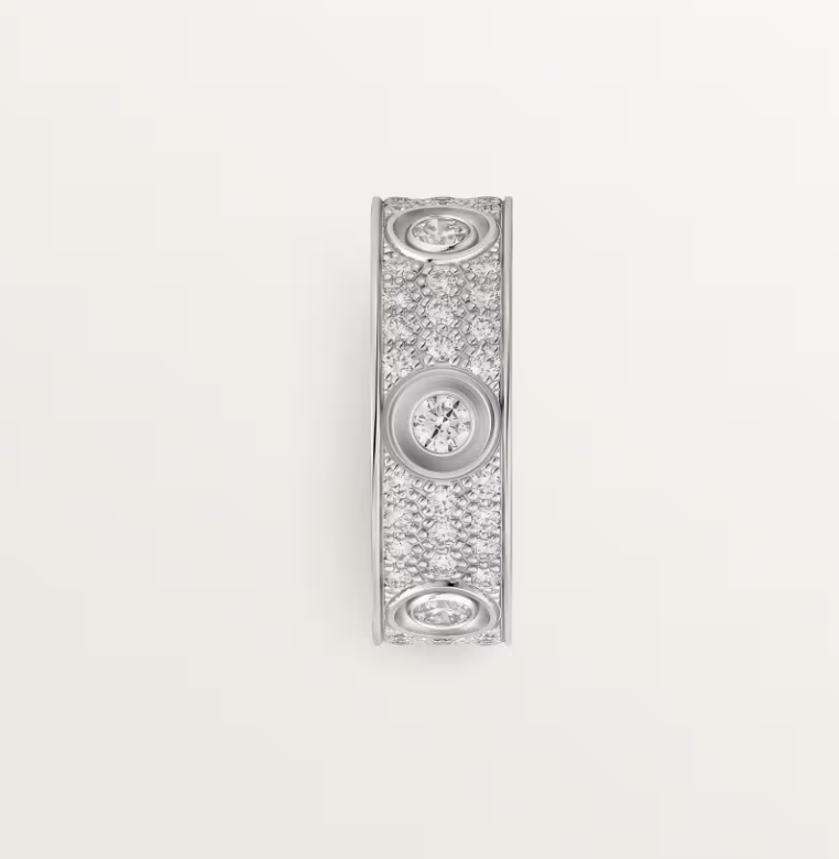 [⭐Sparkve]LOVE RING 6.5MM Full Diamond, 6 Major Diamonds Silver