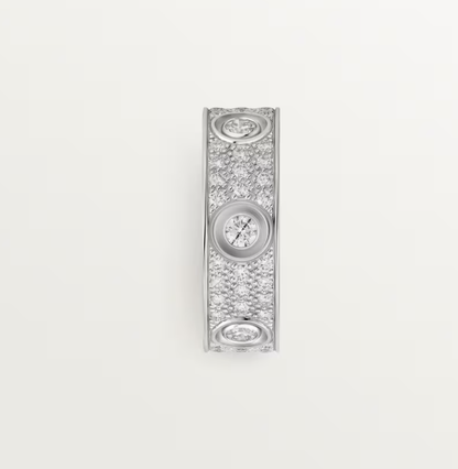 [⭐Sparkve]LOVE RING 6.5MM Full Diamond, 6 Major Diamonds Silver