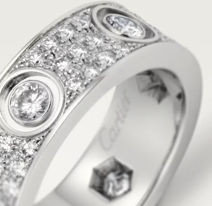 [⭐Sparkve]LOVE RING 6.5MM Full Diamond, 6 Major Diamonds Silver