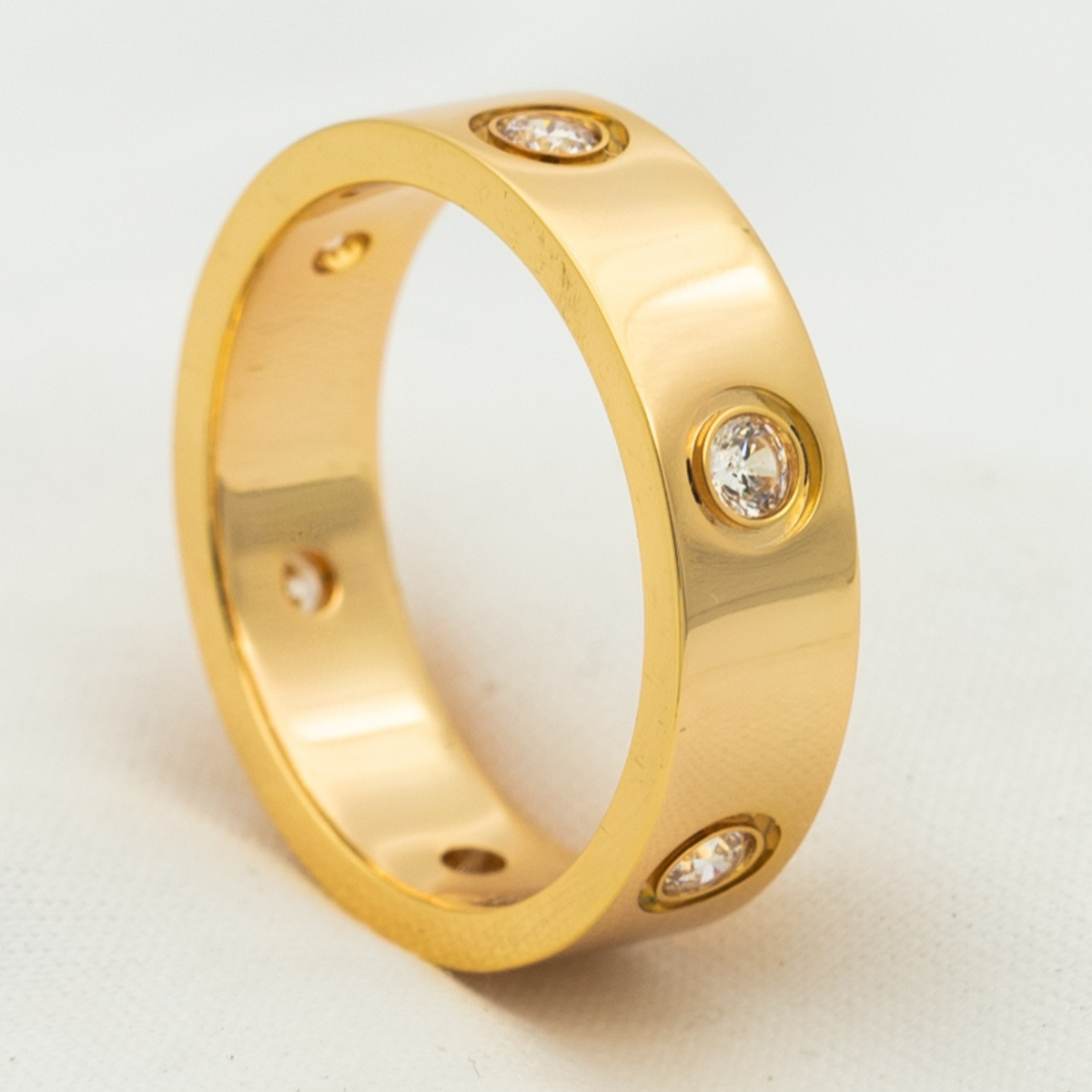 [⭐Sparkve]LOVE RING 5.5MM 6 DIAMONDS PINK GOLD