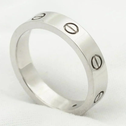 [⭐Sparkve]LOVE RING 4MM 1 DIAMOND SILVER
