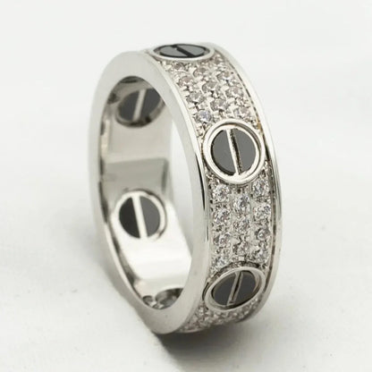 [⭐Sparkve]LOVE RING 5.5MM DIAMONDS PAVED CERAMIC