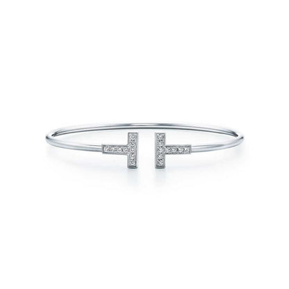 [⭐Sparkve Jewels]T BRACELET 1.8MM DIAMOND SILVER