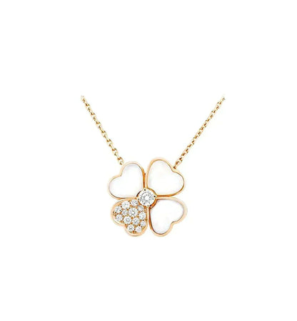 [⭐Sparkve]CLOVER MOP DIAMOND ROSE GOLD NECKLACE