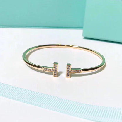 [⭐Sparkve Jewels]T BRACELET 1.8MM GOLD DIAMOND