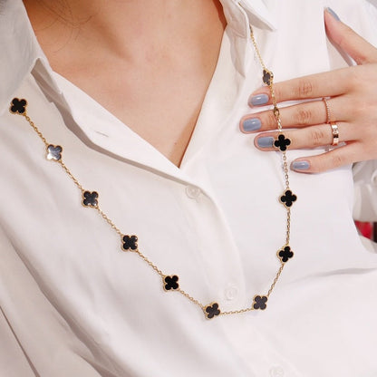 [⭐Sparkve]CLOVER 20 MOTIFS ONYX ROSE GOLD