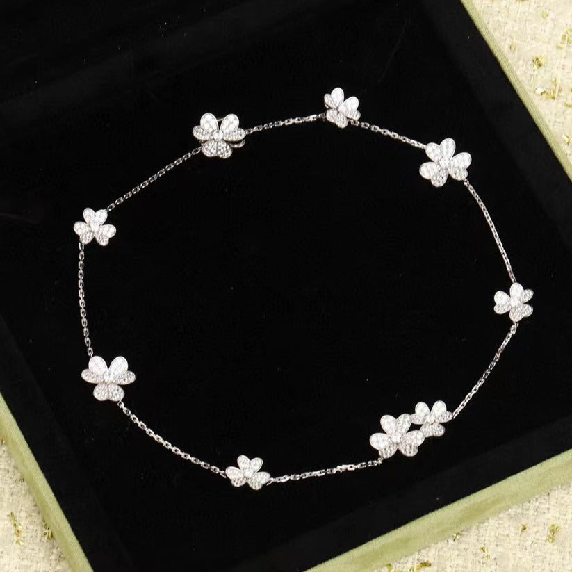 [⭐Sparkve]FRIVOLE SILVER 9 FLOWERS NECKLACE