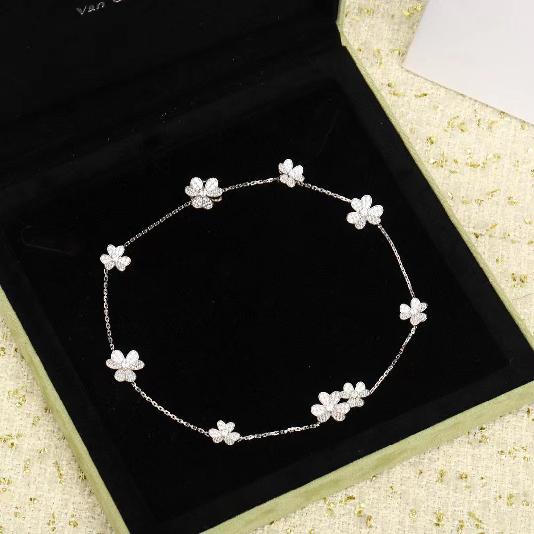 [⭐Sparkve]FRIVOLE SILVER 9 FLOWERS NECKLACE