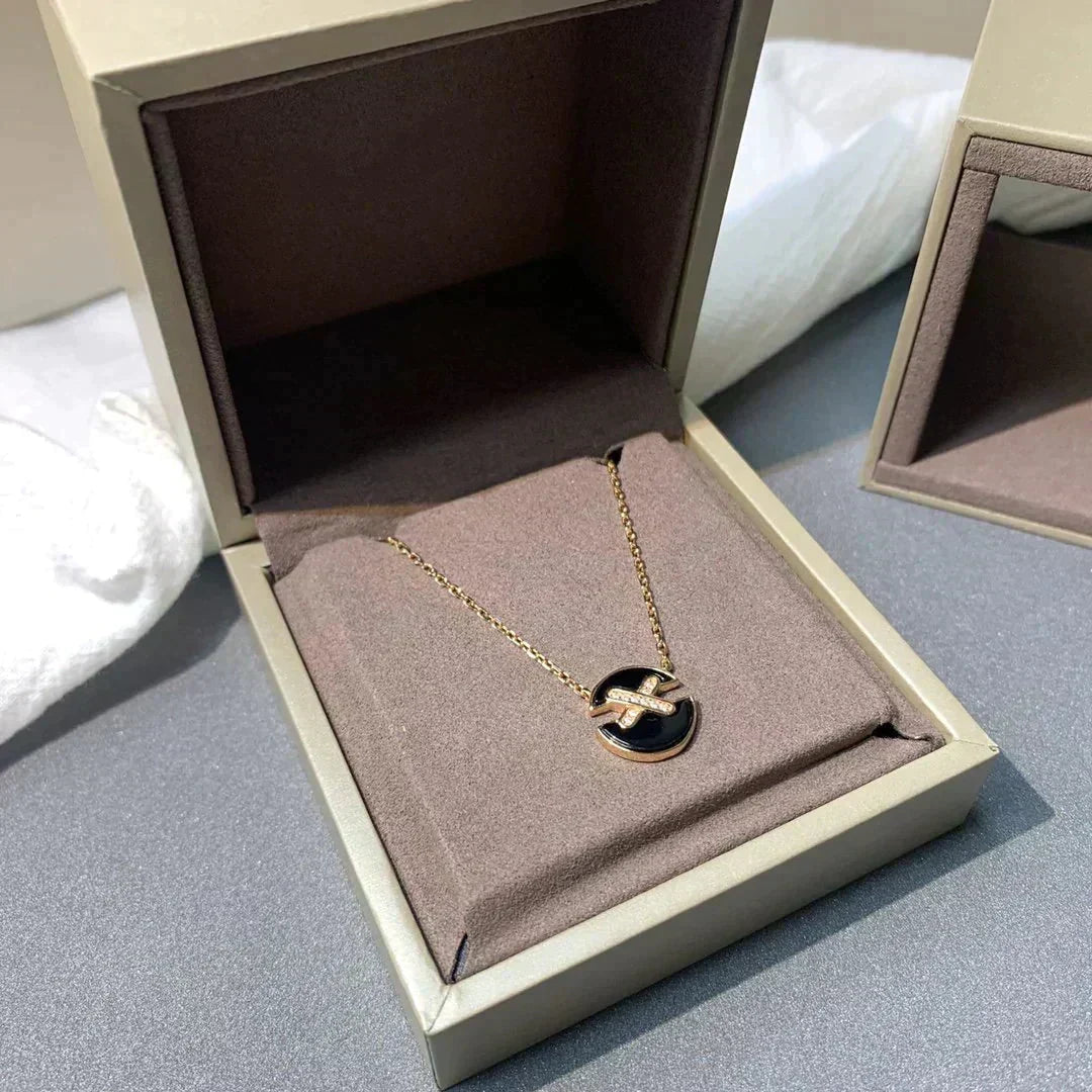 [⭐Sparkve]JEUX DE ROSE GOLD DIAMOND NECKLACE