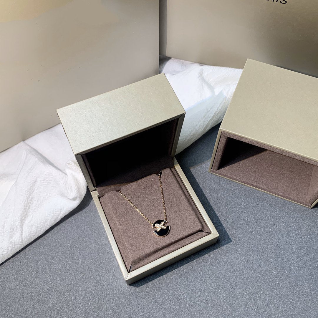 [⭐Sparkve]JEUX DE PINK GOLD DIAMOND NECKLACE