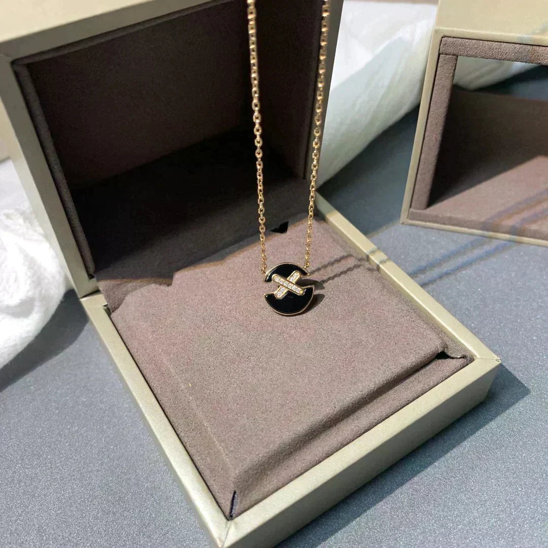 [⭐Sparkve]JEUX DE ROSE GOLD DIAMOND NECKLACE
