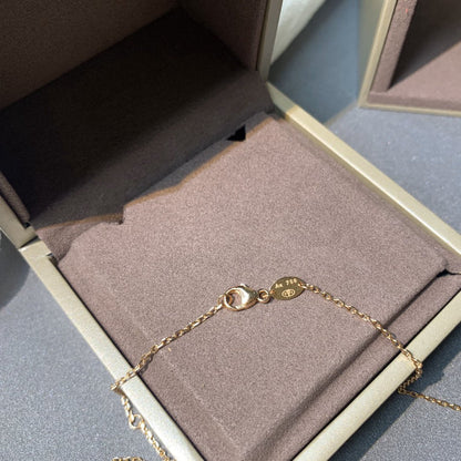 [⭐Sparkve]JEUX DE PINK GOLD DIAMOND NECKLACE