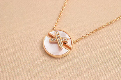 [⭐Sparkve]JEUX DE ROSE GOLD DIAMOND NECKLACE