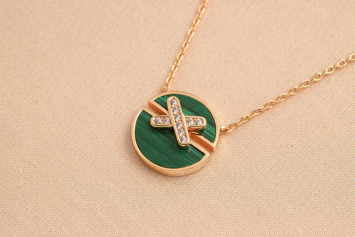 [⭐Sparkve]JEUX DE ROSE GOLD DIAMOND NECKLACE