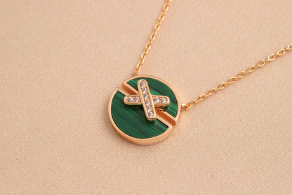 [⭐Sparkve]JEUX DE PINK GOLD DIAMOND NECKLACE
