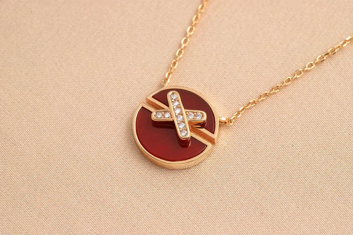 [⭐Sparkve]JEUX DE ROSE GOLD DIAMOND NECKLACE