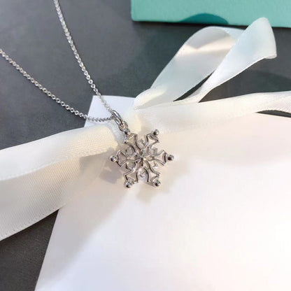 [⭐Sparkve Jewels]STERLING SILVER SNOWFLAKE PENDANT NECKLACE