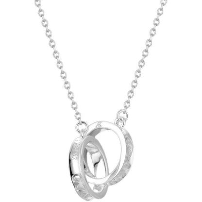 [⭐Sparkve Jewels]NECKLACE FEMALE DOUBLE RING DOUBLE CIRCLE COUPLE PENDANT