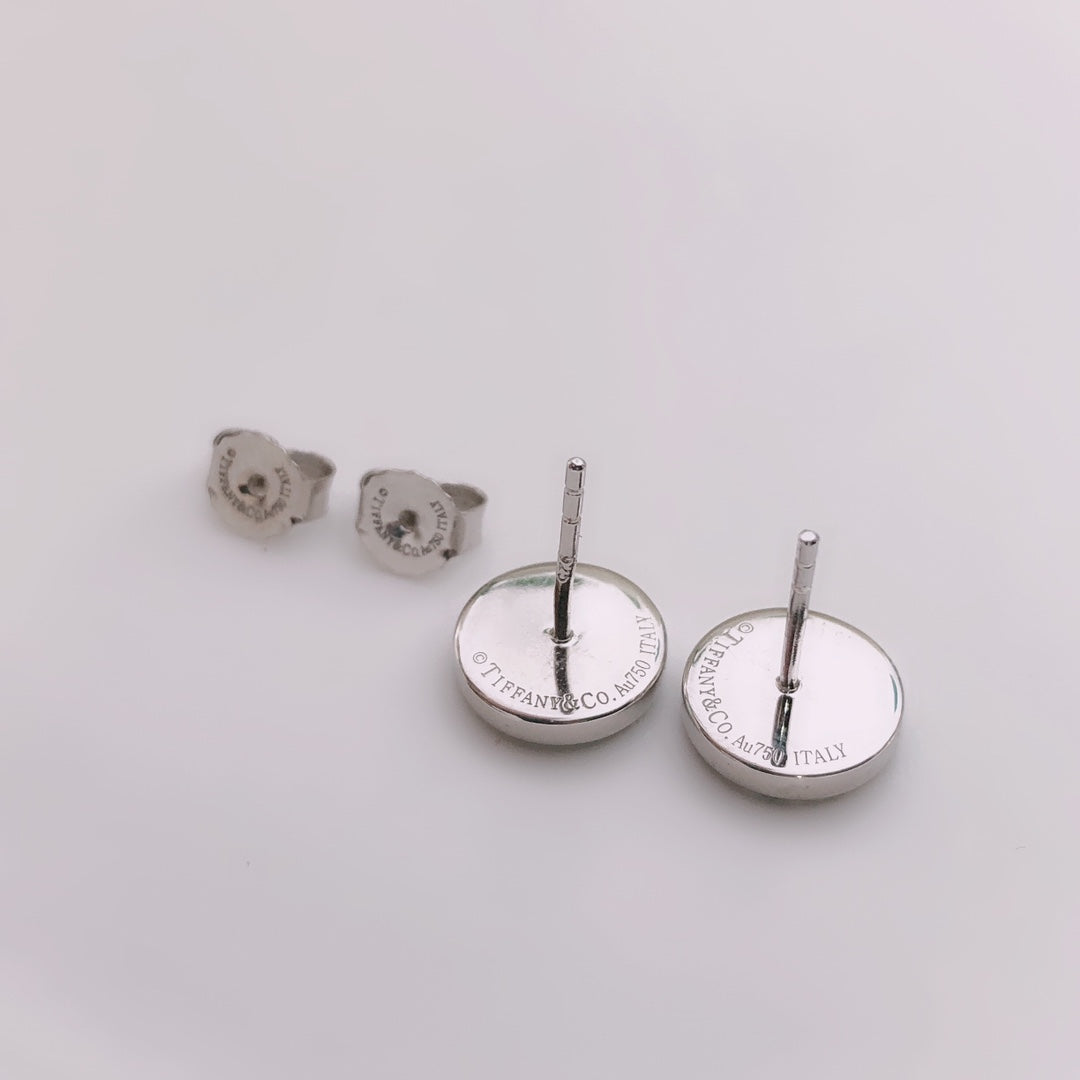 [⭐Sparkve Jewels]TURQUOISE CIRCLE WHITE GOLD EARRINGS