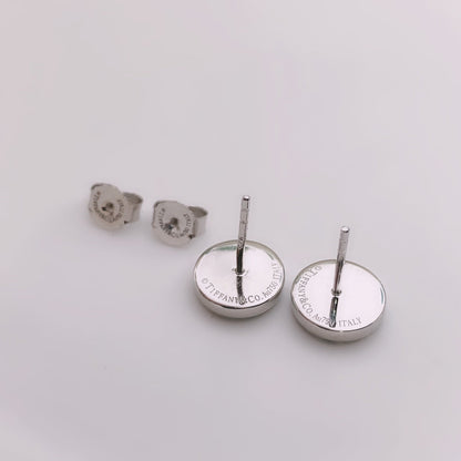 [⭐Sparkve Jewels]TURQUOISE CIRCLE WHITE GOLD EARRINGS