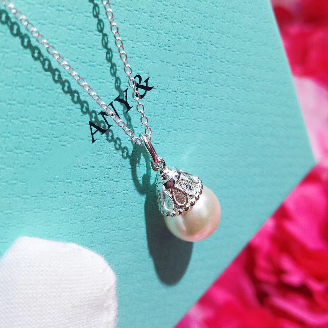 [⭐Sparkve Jewels]PEARL PENDANT GATSBY ZIEGFELD PEARL SILVER NECKLACE