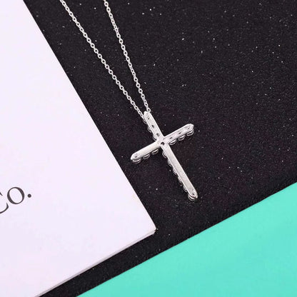 [⭐Sparkve Jewels]MOISSANITE STONE CROSS PENDANT NECKLACE SIMULATED DIAMOND CROSS CHOKER