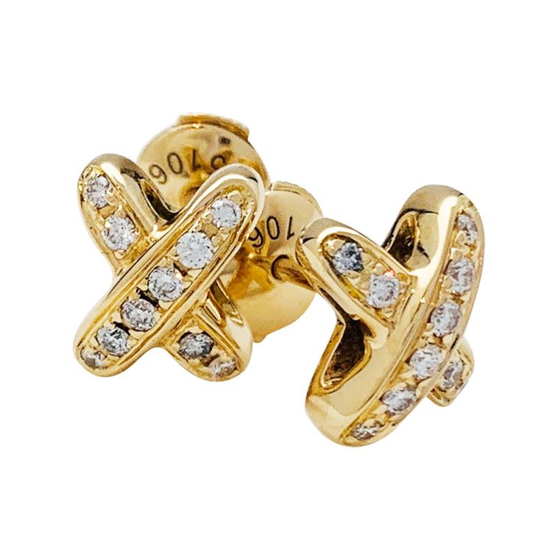 [⭐Sparkve]JEUX DE GOLD DIAMOND EARRINGS