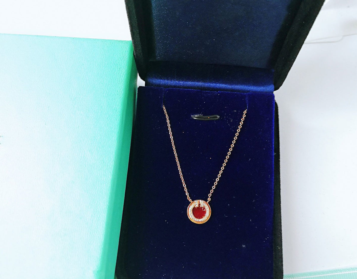 [⭐Sparkve Jewels]DIAMOND AND MOTHER PEARL CIRCLE NECKLACE PENDANT