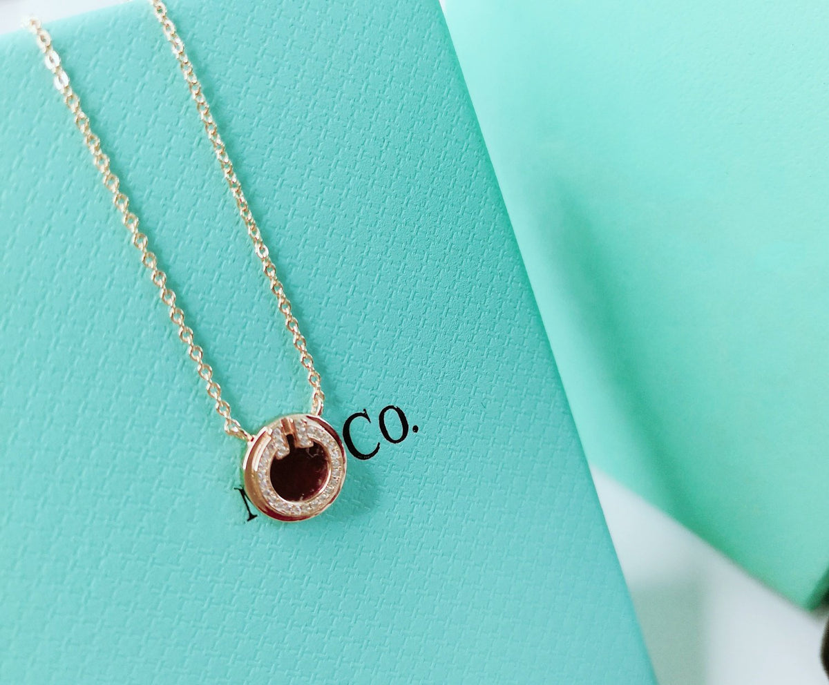 [⭐Sparkve Jewels]DIAMOND AND MOTHER PEARL CIRCLE NECKLACE PENDANT