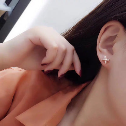 [⭐Sparkve]JEUX DE GOLD DIAMOND EARRINGS