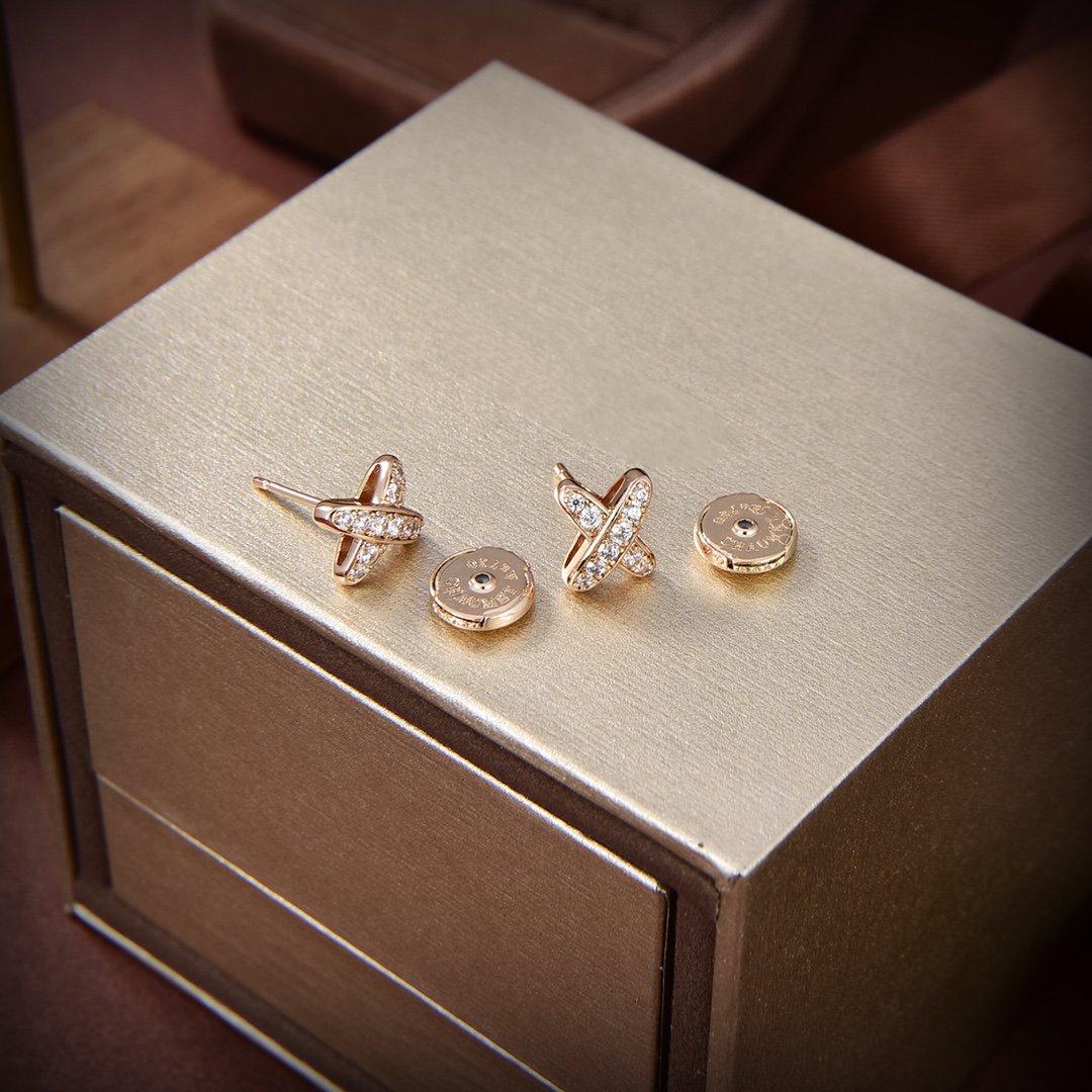 [⭐Sparkve]JEUX DE GOLD DIAMOND EARRINGS