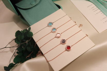 [⭐Sparkve Jewels]DIAMOND CIRCLE PINK GOLD BRACELET