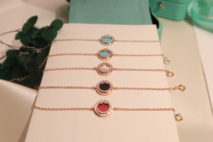 [⭐Sparkve Jewels]DIAMOND CIRCLE PINK GOLD BRACELET